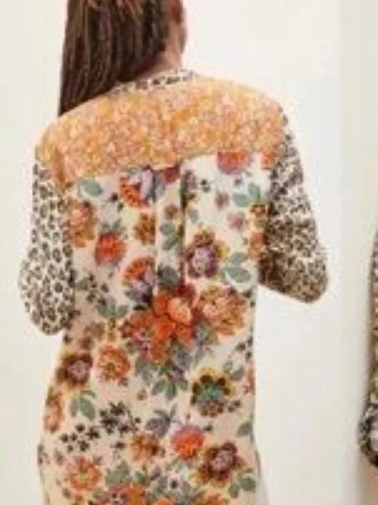 Anthropologie S Pilcro Relaxed Tunic Buttondown Top - Picture 2 of 13